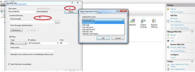Configuration Steps related to publish website in IIS